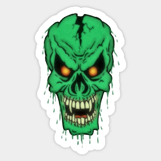 Slimy Skull Sticker by MalcolmKirk